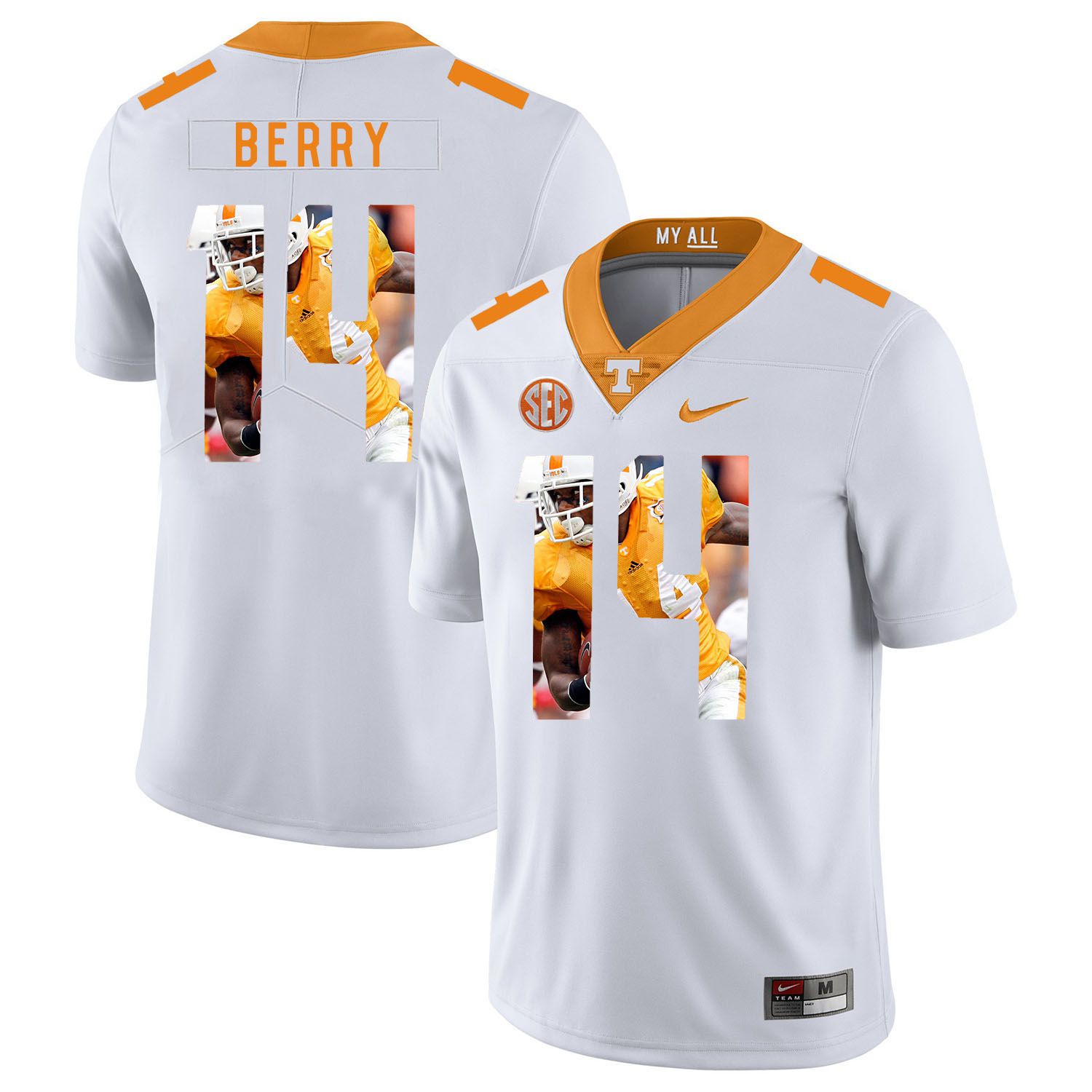 Men Tennessee Volunteers #14 Berry White Fashion Edition Customized NCAA Jerseys